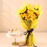 Butterscotch Cake and Yellow Gerberas Bouquet