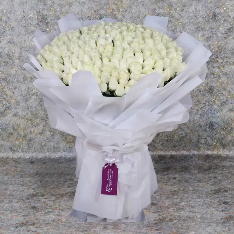 Eternal White Rose Bouquet