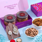 Delicate Bhai Bhabhi Rakhis N Almond Raisin Treats