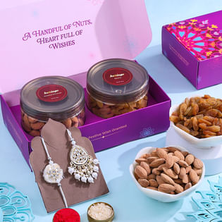 Delicate Bhai Bhabhi Rakhis N Almond Raisin Treats