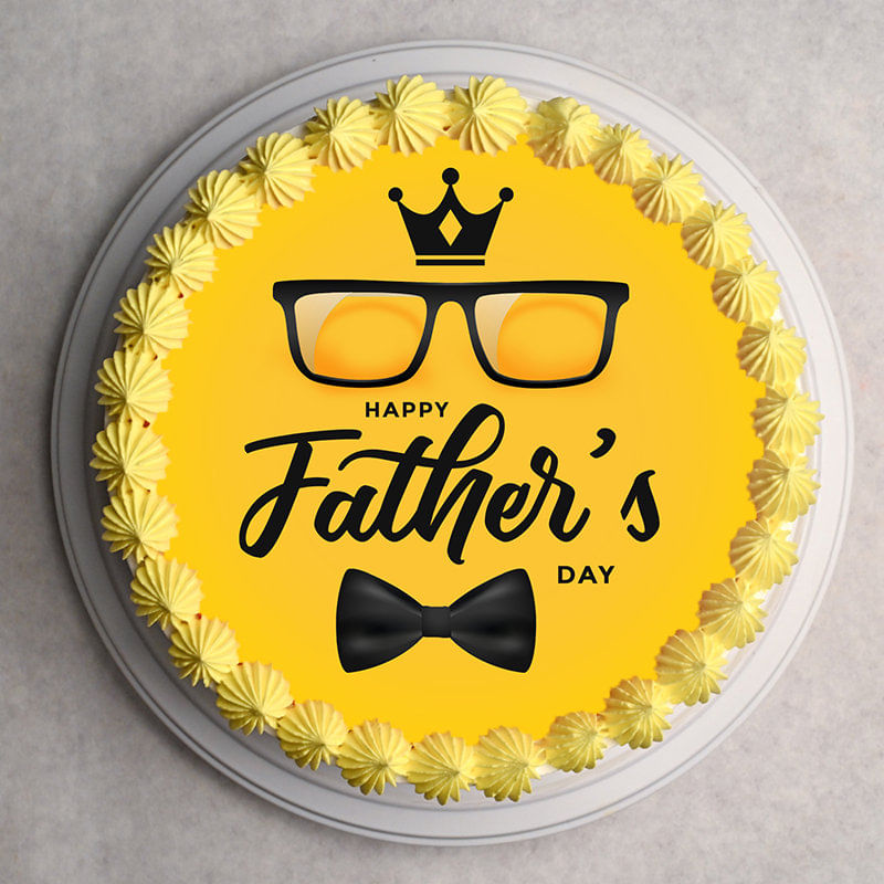 Delicious Customized Fathers Day Photo Cake - Top View