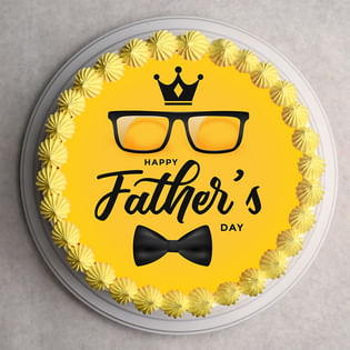 Delicious Customized Fathers Day Photo Cake - Top View