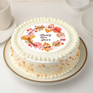 Delicious New Year Cake Butterscotch Poster 