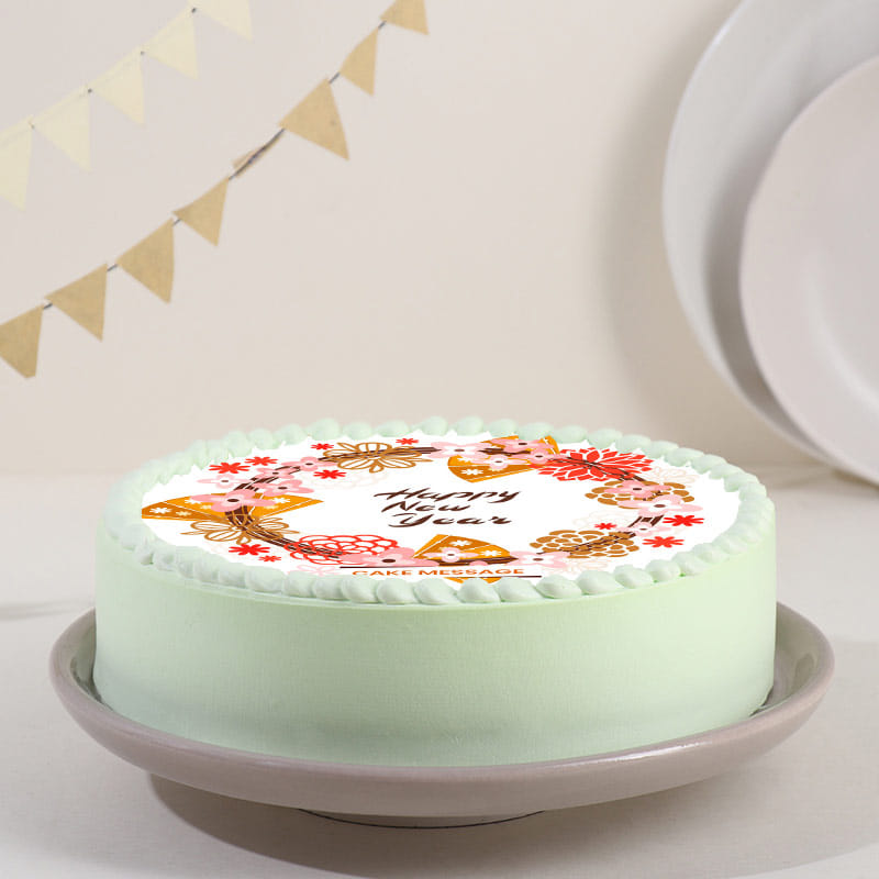 Delicious New Year Butterscotch Poster Cake