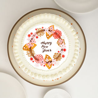 Delicious New Year Cake Butterscotch Poster 