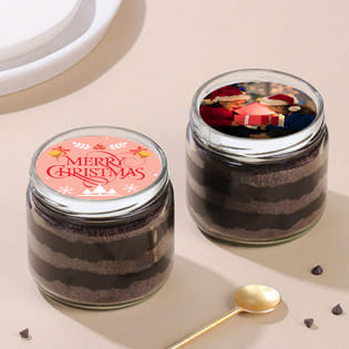 Red Xmas Photo Jar Cake Set