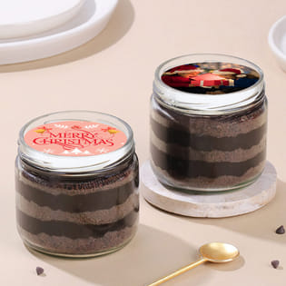 Red Xmas Photo Jar Cake Set