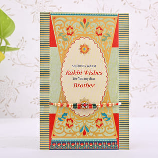 Designer Bead Rakhi Card