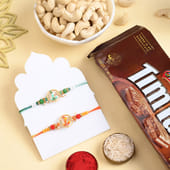 Designer Beaded Rakhi Duo With Chocolate N Nuts