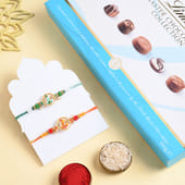 Designer Beaded Rakhi Duo With Lindt Chocolates