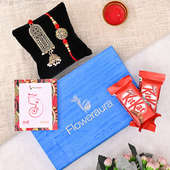 Bhaiya Bhabhi Rakhi With Floweraura Box - Designer Bhai Bahi Premium Box
