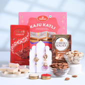 Designer Bhai Bhabhi Rakhis N Sweet Treats Hamper-AUS