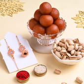 Designer Bhai Bhabhi Rakhis With Sweets N Nuts