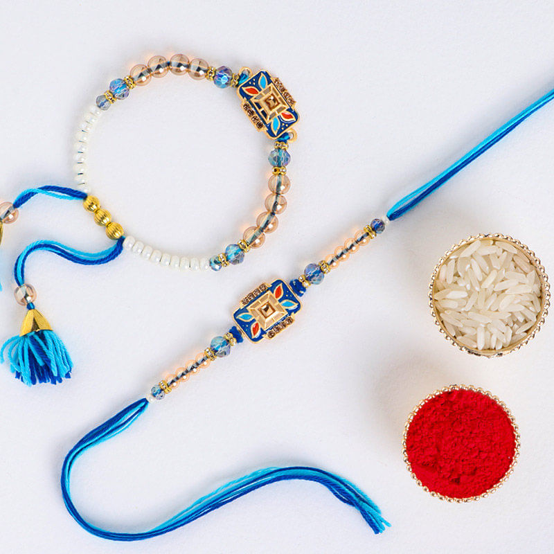 Designer Bhaiya Bhabhi Rakhi Set