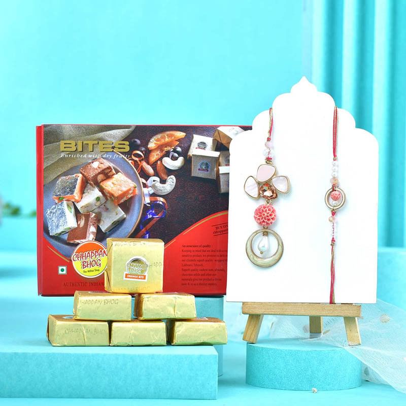 Designer Bhaiya Bhabhi Rakhis With Mewa Bites