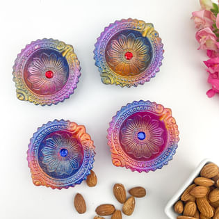 Designer Diyas N Almonds Diwali Combo
