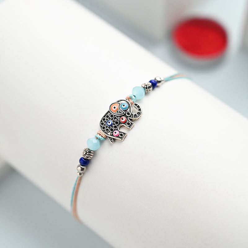 Designer Elephant Evil Eye Kids Rakhi 