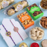 Designer Floral Rakhi Duo With Treats