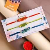Send Ethnic for Brother - Designer Floral Rakhi Set online