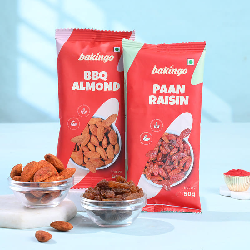 Designer Floral Rakhi Trio With Almonds N Raisins