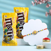 Designer Floral Rakhi With Chocolates