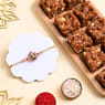 Designer Floral Rakhi With Dhoda Burfi