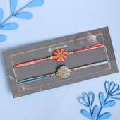 Send Set of 2 Floral Rakhi With Chocolates N Cashews