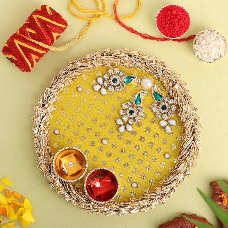 Designer Kundan Bhai Dooj Thali