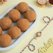 Designer Meenakari Rakhi With Besan Ladoos