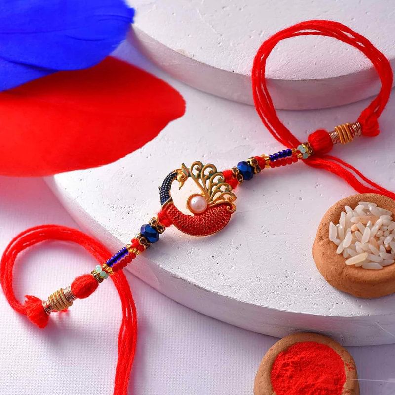 Designer Peacock Charm Rakhi