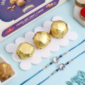 Designer Peacock Rakhi Duo With Chana Ladoos