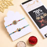 Buy Designer Peacock Rakhi Duo With Chocolate for Delivery in Australia 