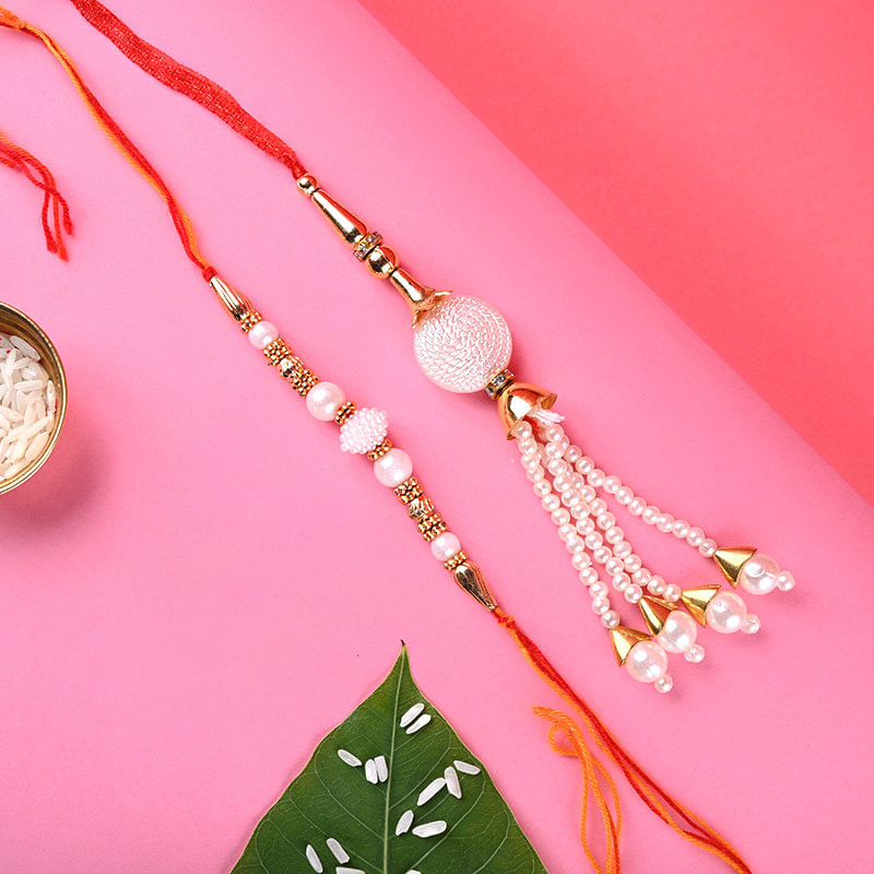 Designer Lumba Rakhi With Chocolates Combos For Brother Online rakhi side view