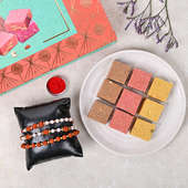 Designer Rakhi And Sweets Combo