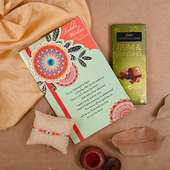 Designer Rakhi Card Choc Combo : Send rakhi combo gifts in India