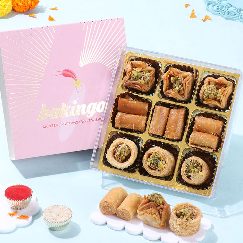 Designer Rakhi Duo N Grourmet Treat Hamper
