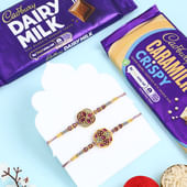 Designer Rakhi Duo With Cadbury Chocolates