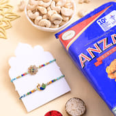 Designer Rakhi Duo With Cashews N Biscuits'