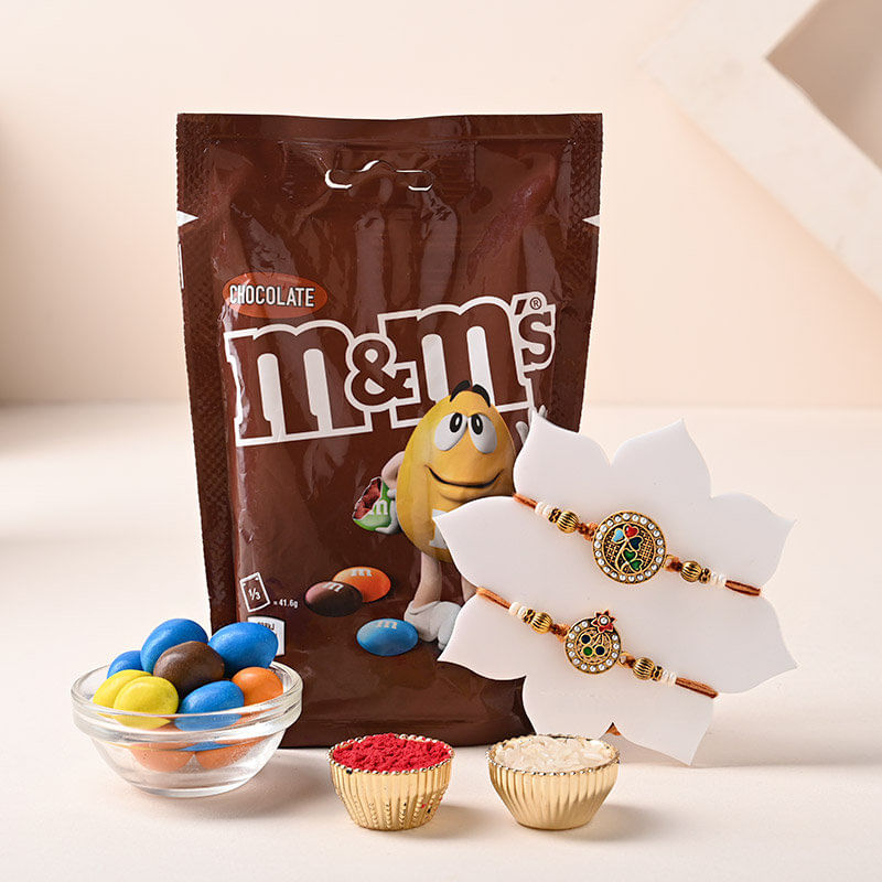 Designer Rakhi Set of 2 With Chocolates