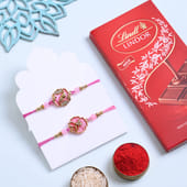 Designer Rakhi Duo With Lindt Chocolate