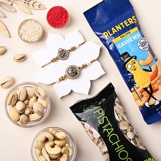 Set of 2 Rakhi with Dry Fruits 