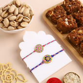 Designer Rakhi Duo With Nuts N Sweets