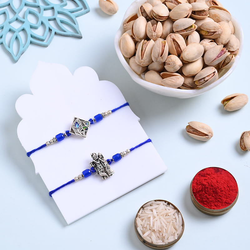 Designer Rakhi Duo With Pistachios