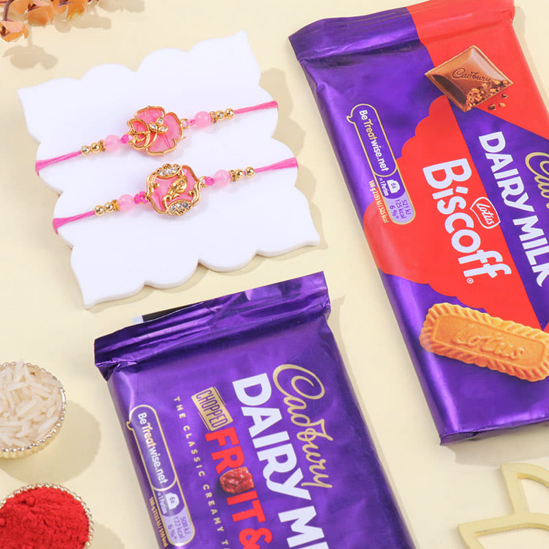 Designer Rakhi Duo With Sweet Treats