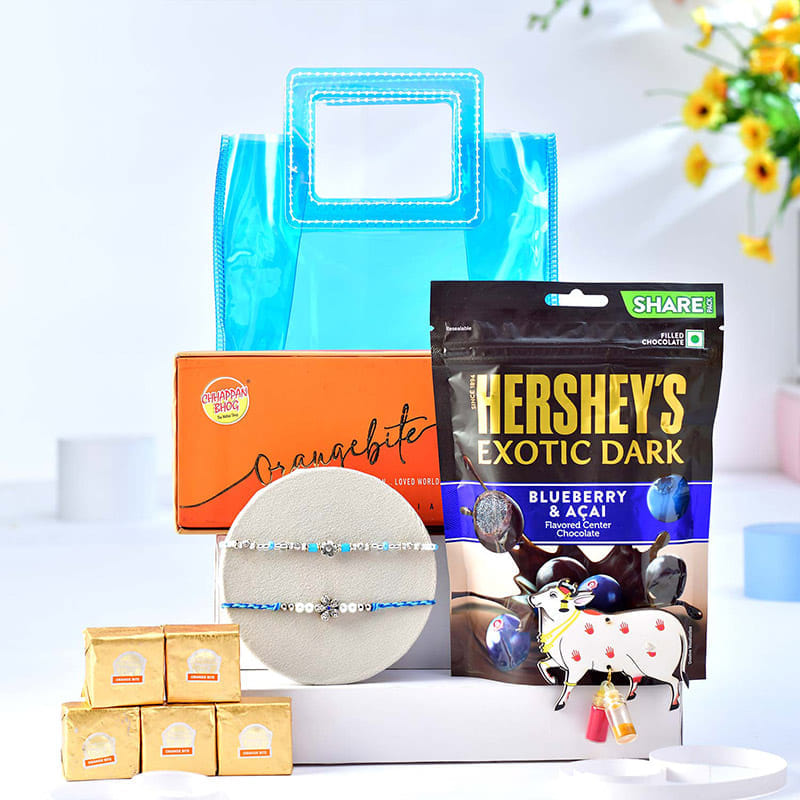 Designer Rakhi Duo With Sweets N Chocolates