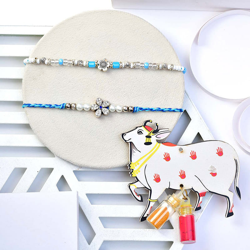 Designer Rakhi Duo With Sweets N Chocolates