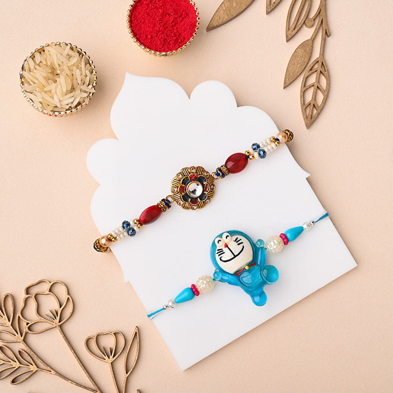 Designer Rakhi N Doraemon Rakhi Combo