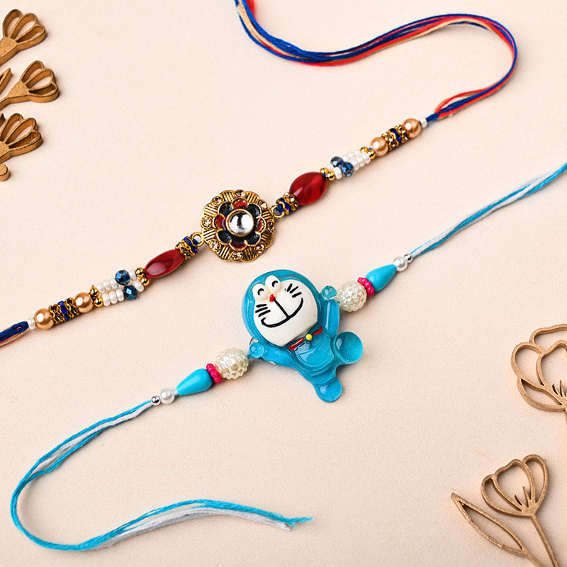 Designer Rakhi N Doraemon Rakhi Combo