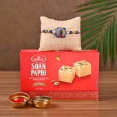 Designer Rakhi N Soan Papdi Combo: Rakhi with Sweets to Germany