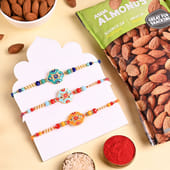 Designer Rakhi Trio With Almonds